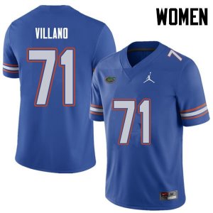 Women's Florida Gators #71 Nick Villano NCAA Jordan Brand Royal Authentic Stitched College Football Jersey IOC7562JJ